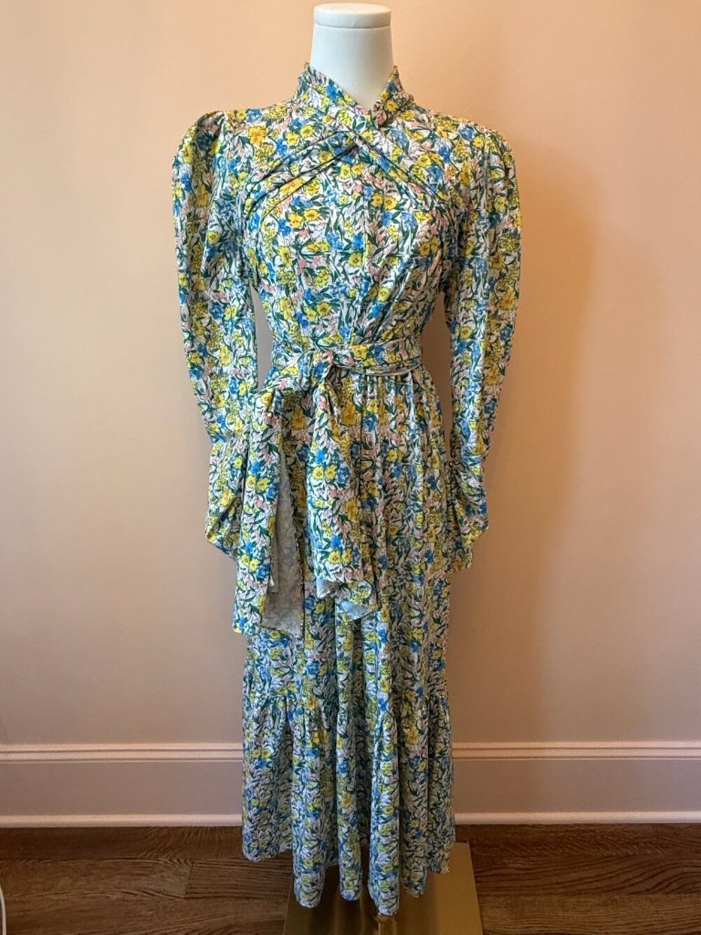 Beulah Floral Open Back Long Sleeve Maxi Dress – Size S